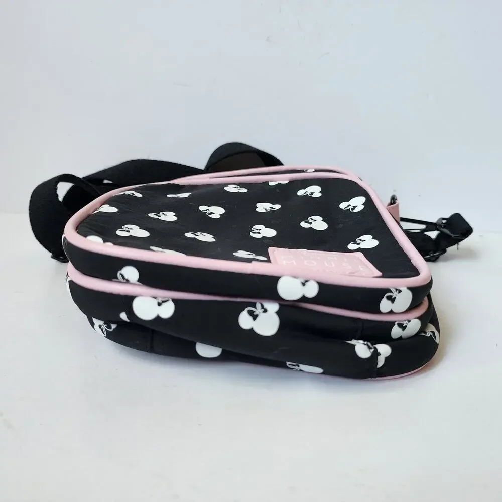 Disney Minnie Mouse Crossbody Purse Bioworld Bag Black Pink 9